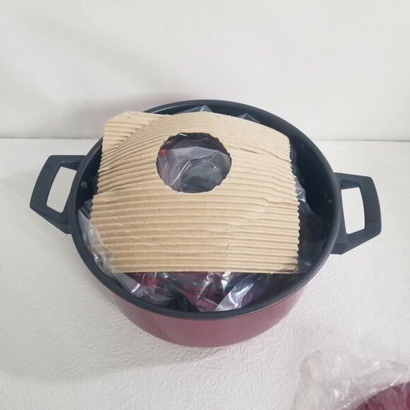 Vtg Pasta Pro Red Non-Stick Cook Drain 6qt Stockpot 2qt Saucepan Locking Lids - Picture 3 of 16